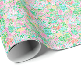 Papel De Regalo Charleston Pastel Preppy Palm Beach Pattern Print