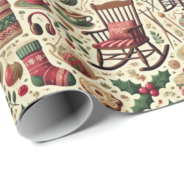 Papel De Regalo Charming Christmas Wrapping Paper for Grandmothers (Esquina del rollo)