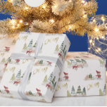 Papel De Regalo Charming Merry Christmas Trees Elves Gifts<br><div class="desc">And a unique and special gift wrap -- absolutely Charming and Cheerful Merry Christmas Trees Elves and a sleigh with Gifts -- and gold "merry" scattered about. Have fun wrapping! Should you have any design questions or a special request,  please send an email to: charmdesignstudio@rcn.com</div>