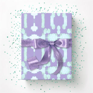 Papel De Regalo Chavanel Brushstroke Ikat en Púrpura y Turquesa