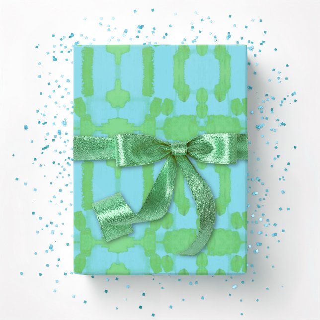 Papel De Regalo Chavanel Brushstroke Ikat in Green and Aqua (Subido por el creador)