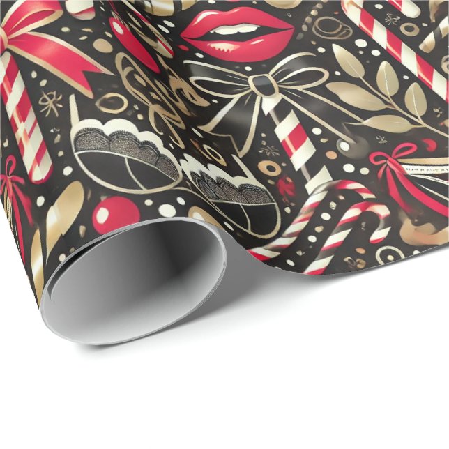 Papel De Regalo Cheeky and Elegant Adult Christmas Wrapping Paper (Esquina del rollo)