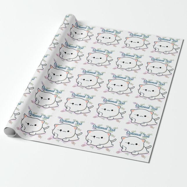 Papel De Regalo Cheeky Kawaii Style Kitten (Desenrollado)