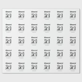 Papel De Regalo Cheers 21 birthday bold letter name boy man gifts 