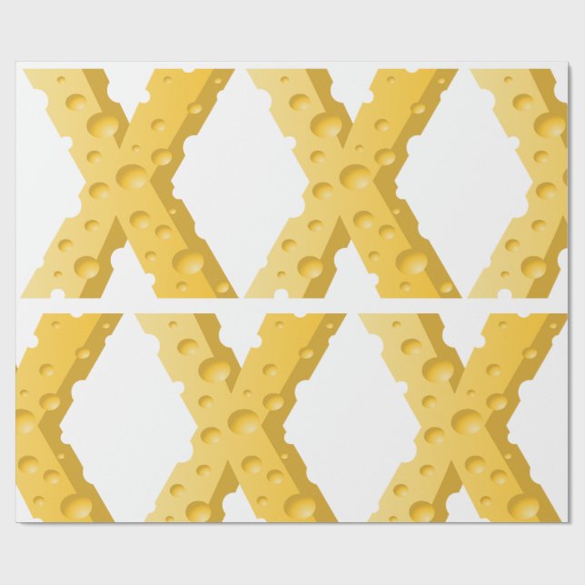 Papel De Regalo Cheese Letter X Typography (Superficie plana)