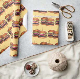 Papel De Regalo Cheeseburger Burger Hamburger Sliders Bar Pub