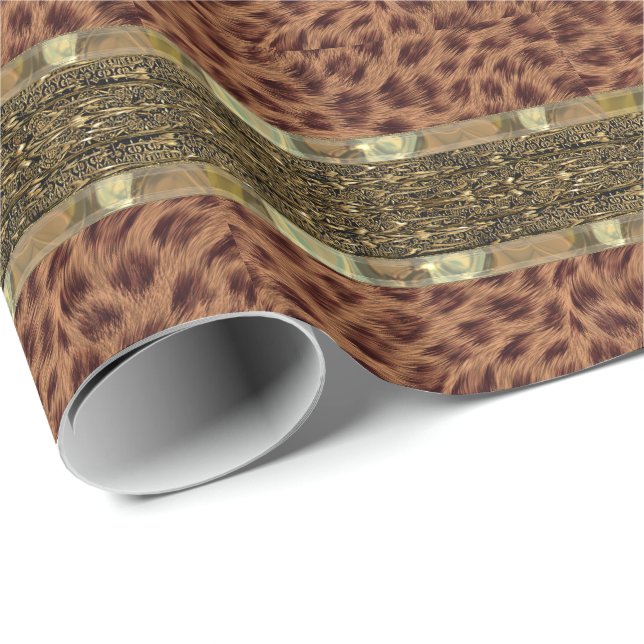 Papel De Regalo Cheetah Chica Beautiful Stripe (Esquina del rollo)