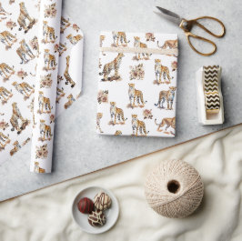 Papel De Regalo Cheetahs Floral