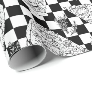 Papel De Regalo Chef Checkerboard Black White PizPattern