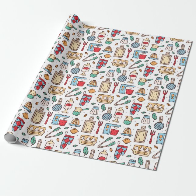 Papel De Regalo Chef Gift | Sólo Buena Comida De Ingredientes Fres (Desenrollado)