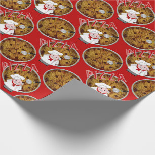 Papel De Regalo Chef Italiano Pizza, Envoltura De Regalo Rojo