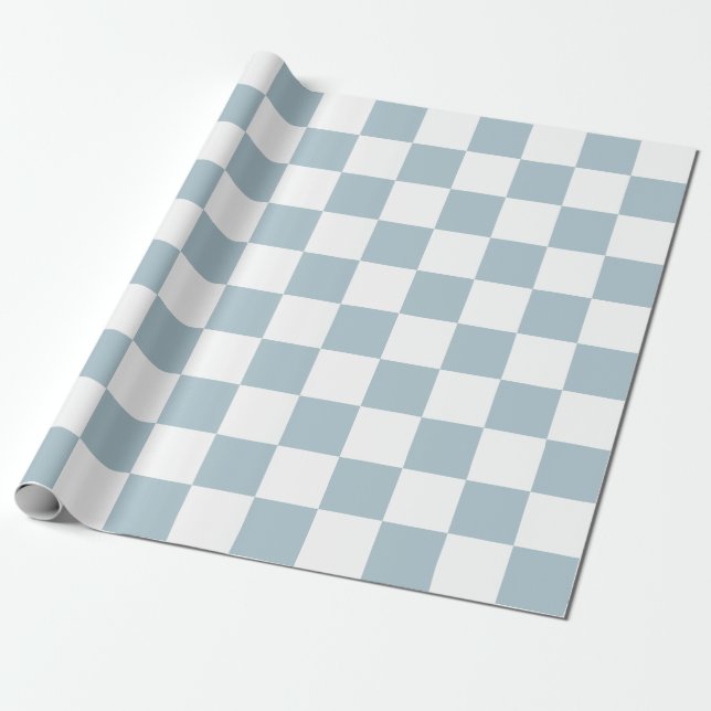 Papel De Regalo Cheques grandes Pastel azul negro negro (Desenrollado)
