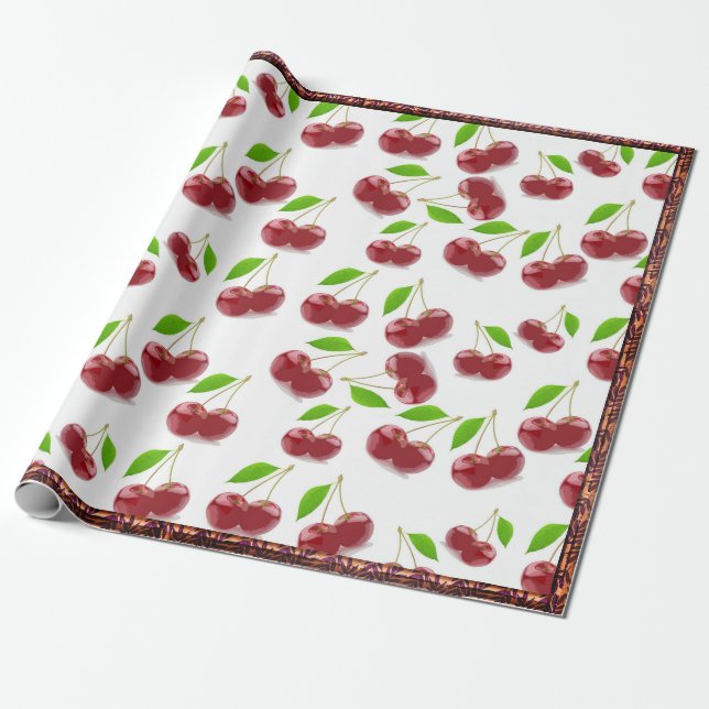 Papel De Regalo Cherries rojas de bonito (Desenrollado)