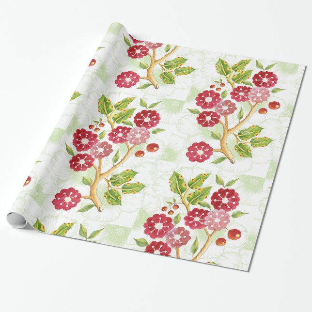 Papel De Regalo Cherry Blosson Design Wraping Paper (Desenrollado)