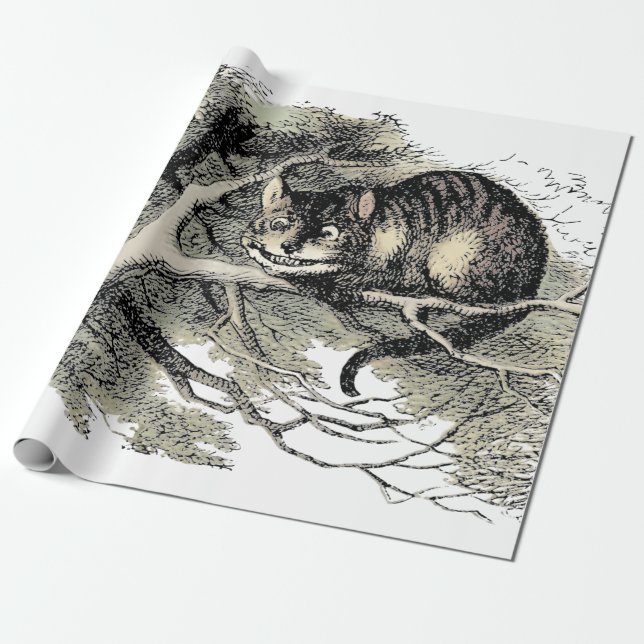 Papel De Regalo Cheshire Cat Alice Wonderland Classic (Desenrollado)