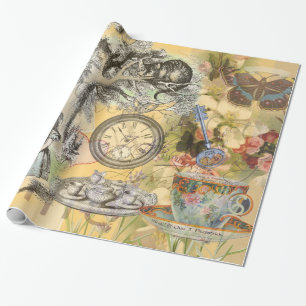 Papel De Regalo Cheshire Cat Alice Wonderland Classic
