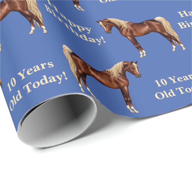 Papel De Regalo Chestnut Egipcio Arabian Horse Flaxen Mane & Tail (Esquina del rollo)