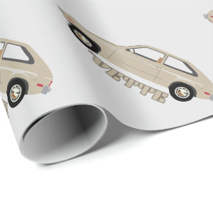Papel De Regalo Chevrolet Chevette Vette beige coche retro clásico