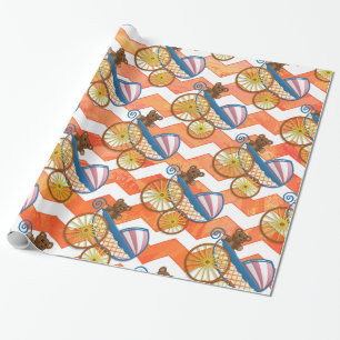 Papel De Regalo Chevron Baby, Naranja de Fire Lake