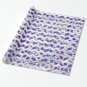 Papel De Regalo Chevron Dalmatian Morado y Blanco