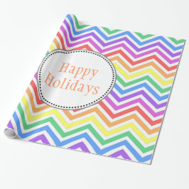 Papel De Regalo chevron de arcoiris brillante feliz regalo de vaca