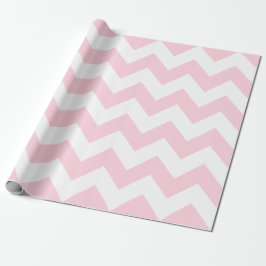 Papel De Regalo Chevron extra grande blanco y rosa claro