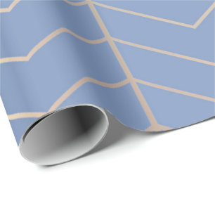 Papel De Regalo Chevron Gray Blue Silver Minimalismo Geometría Ros