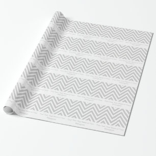 Papel De Regalo Chevron gris y blanco el   personalizado