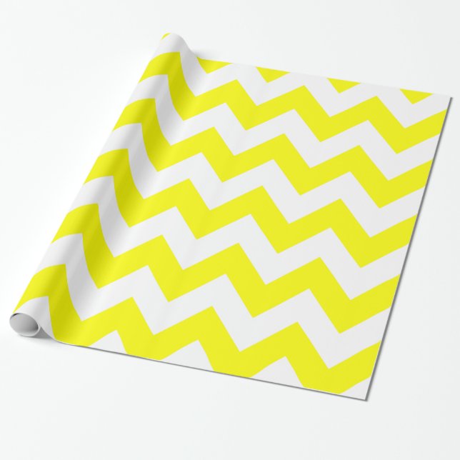 Papel De Regalo Chevron intrépido amarillo (Desenrollado)