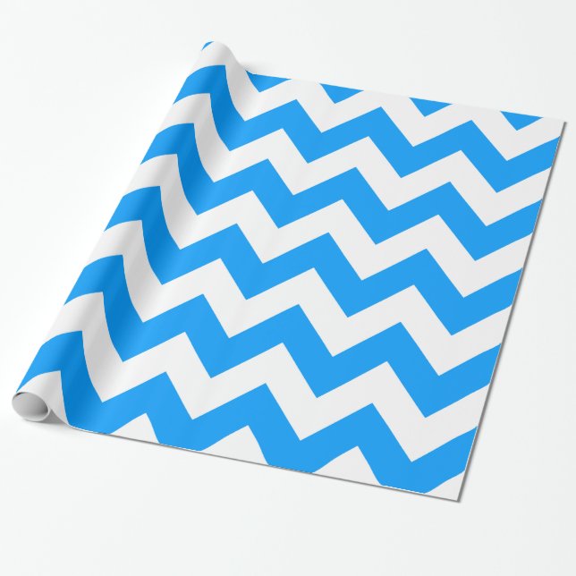 Papel De Regalo Chevron intrépido azul claro (Desenrollado)