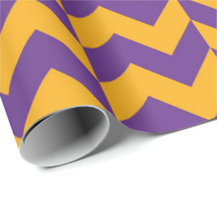 Papel De Regalo Chevron morado y amarillo Zigzag