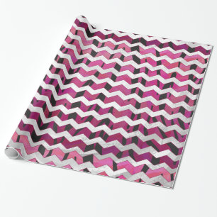 Papel De Regalo Chevron Tiger Hot Pink and Black Print