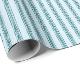 Papel De Regalo Chevron Turquesa Rayas de Garrapatea sobre Azul Hi