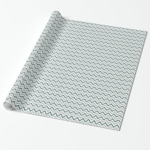 Papel De Regalo Chevron verde azulado y sabio