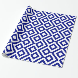 Papel De Regalo Chevrons azules y blancos