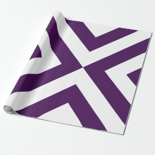 Papel De Regalo Chevrons morados y blancos