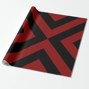 Papel De Regalo Chevrons rojo y negro