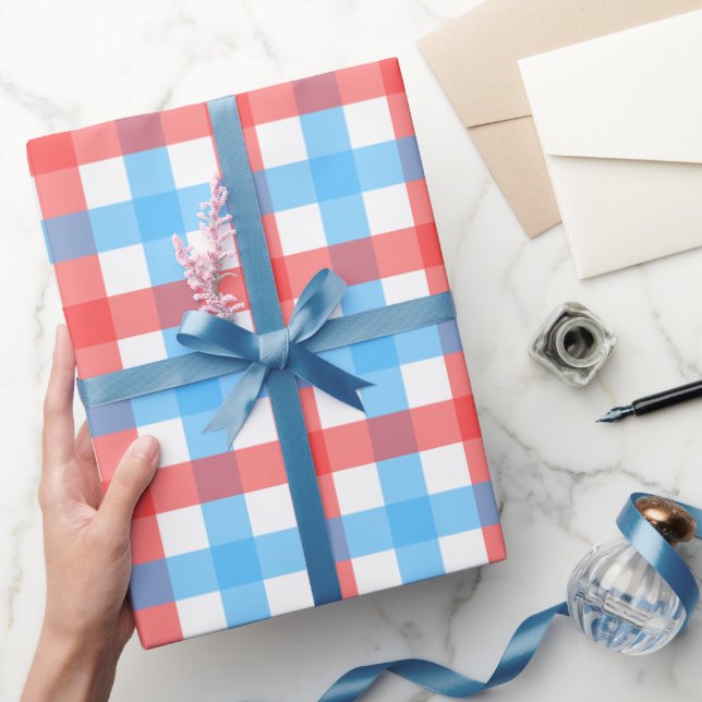 Papel De Regalo Chex Rojo y Azul (Regalar)