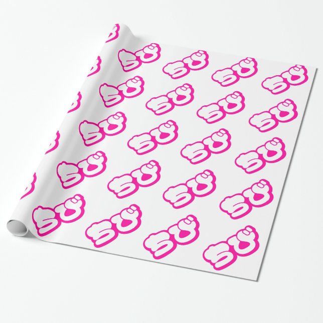 Papel De Regalo Chibi ち び japonés Nihongo Hiragana Script (Desenrollado)