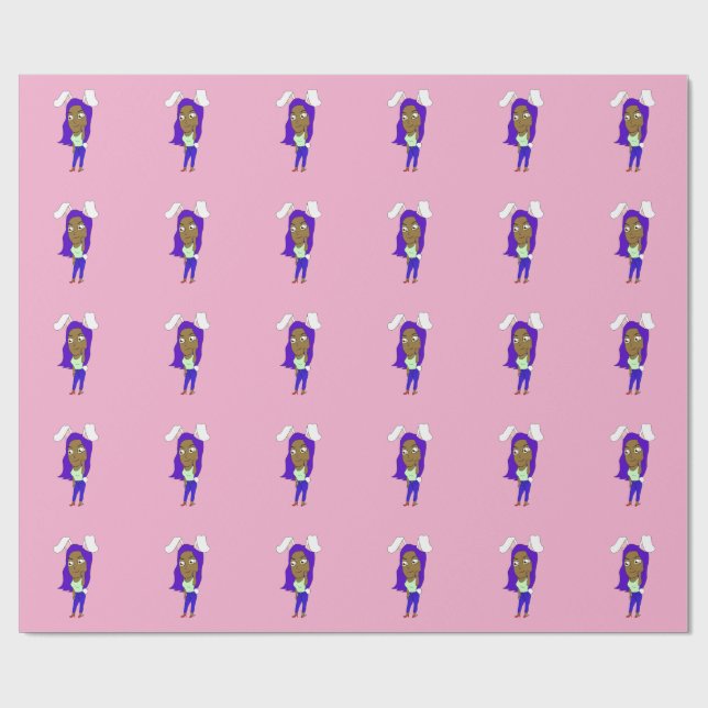 Papel De Regalo Chibi conejita (Superficie plana)