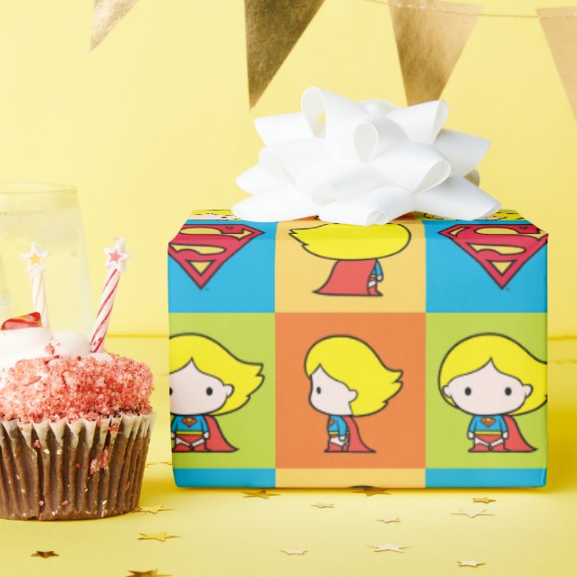 Papel De Regalo Chibi Supergirl Character Turnaround (Fiesta de cumpleaños )