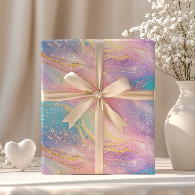 Papel De Regalo Chic Abstract Pastel Glitter Color Pattern (Subido por el creador)