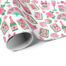 Chic Caprichoso Rosa y Verde Fiesta de Mahjong