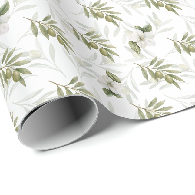 Papel De Regalo Chic de Agua de Salvia Atemporal  (Esquina del rollo)