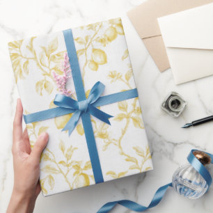 Papel De Regalo Chic Ducha de Novia de Limones Amarillos