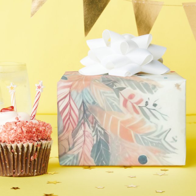 Papel De Regalo Chic Pastel Christmas Tree Wrapping Paper  (Fiesta de cumpleaños )