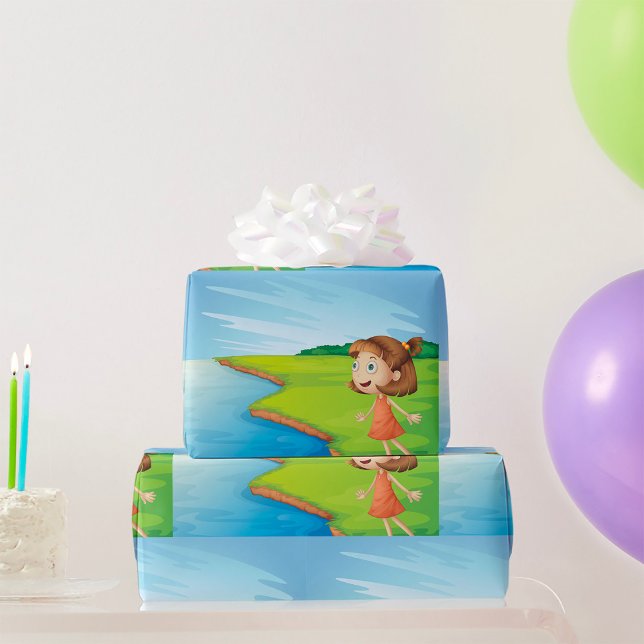 Papel De Regalo Chica A Orillas Del Río (Subido por el creador)