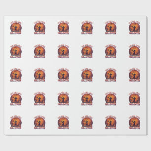 Papel De Regalo Chica Ama Bruja de Halloween Calabazas Murciélagos