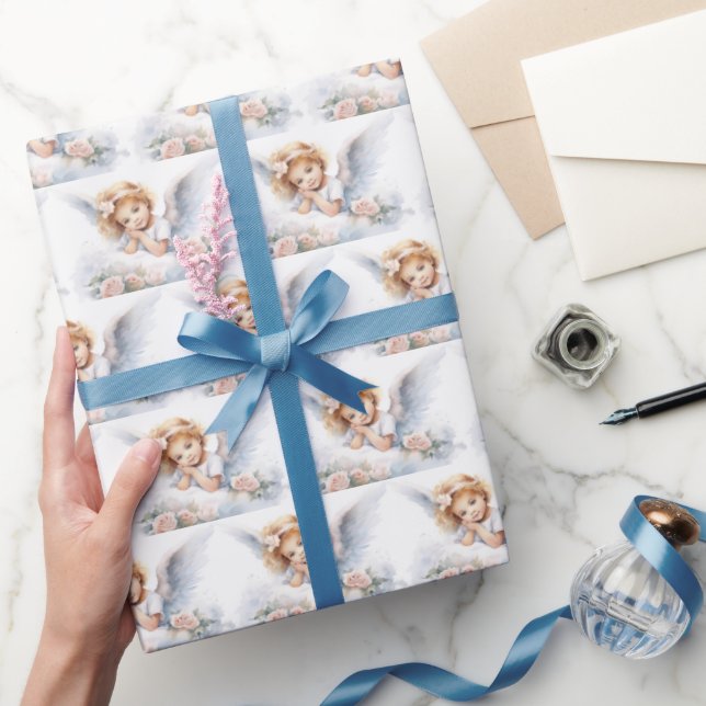 Papel De Regalo Chica Ángel de color de agua (Regalar)