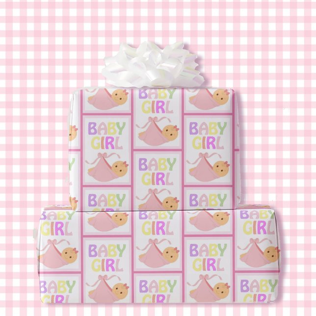 Papel De Regalo Chica Baby Shower Cute Pastel Rosa (Subido por el creador)